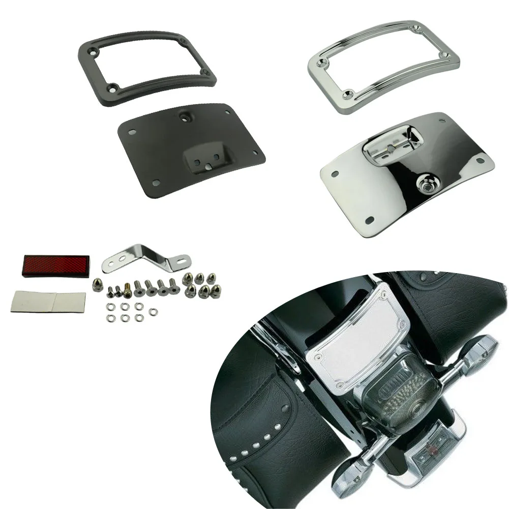 Изогнутый Laydown номер номерного знака Монтажный кронштейн отражатель для Harley Softail Deluxe FLSTN Softail Спрингер классический FLSTSC