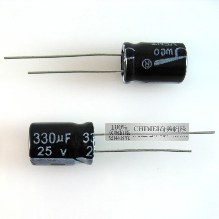 

Free Delivery. 330 uf electrolytic capacitor 25 v 8 * 8 x12mm capacitor size 12 mm