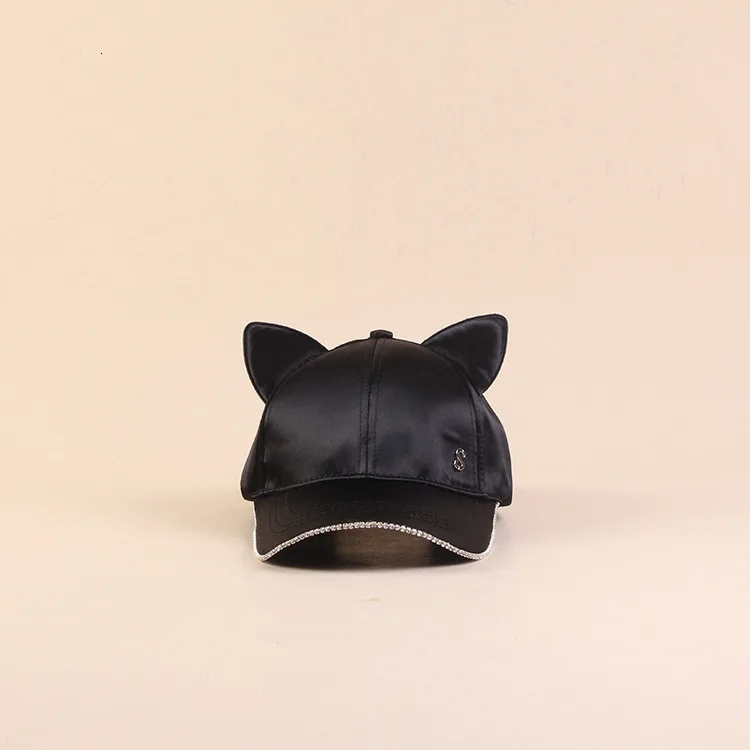Snapback Головные уборы для мужчин и женщин новые женские кошачьи уши шелковые атласы бейсбольная кепка для отдыха регулируемая хип хоп шляпа солнцезащитная Кепка