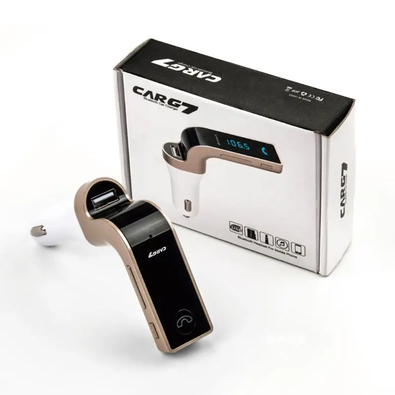 Автомобильный FM Bluetooth передатчик беспроводной G7 AUX с USB портом поддержка WMA U диск TF