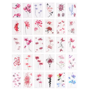 

60pcs/2 Sets Flowers Tattoo Stickers Waterproof Temporary Tattoo Pastes Tattoo Sticker for Wrist Ankle Arm