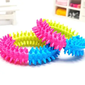

Dog Biting Ring Toy Dog Soft Rubber Molar Toy Pet Bite Cleaning Tooth Toy Increase The Intelligence Of Pets Tool