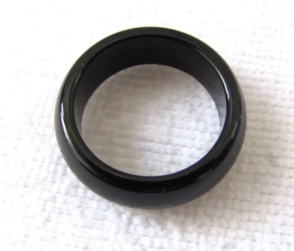 Новинка из натурального черного камня оникс ручной резной браслет кольцо SIZE7-11# fast