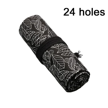 

School Pencil Case Pouch Canvas Leaf Large Capacity Student Pen Bag Cute Stationery