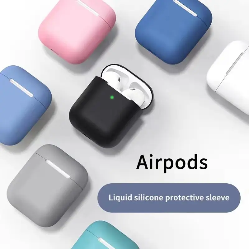 

Original luxury auriculares AirPods1 2 silicone case funda de silicona inalбmbricos Bluetooth AirPods bolsa protectora para Ai
