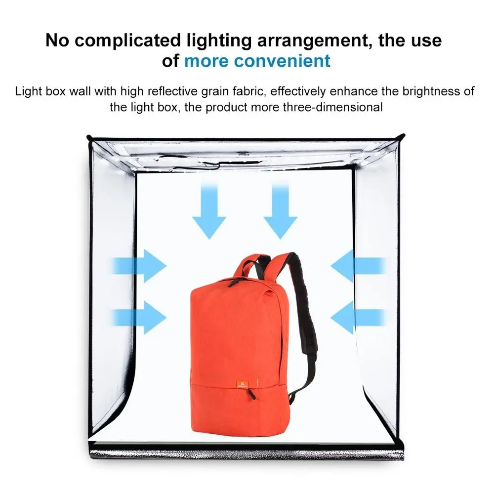 ⁦لايت بوكس لتصوير المنتجات PULUZ 60x60 مع خلفيات بـ 6 ألوان واضاءة ليد مدمجة⁩ - الصورة ⁦6⁩