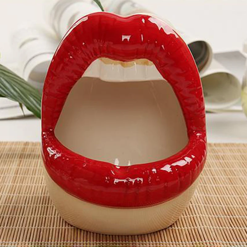 Nette Cartoon Aschenbecher Lippen Keramik Aschenbecher Kreative Blumentopf  Trendy Mund Mode Hause Mini Senden Freund Geschenk - AliExpress