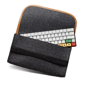 

Pouch Large Capacity Portable Durable Dust Proof Elastic Band Storage Flip Cover Felt Fabric Accessories Mechanical Keyboard Bag