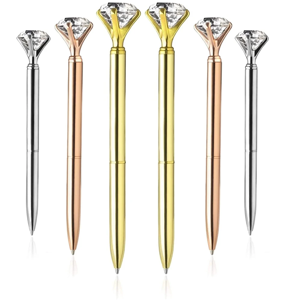 10 шт./лот большая металлическая шариковая ручка с кристаллами и бриллиантами
