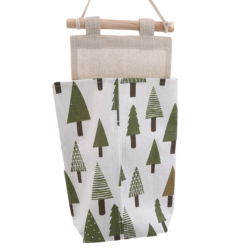 Cotton Linen Wall Hanging Storage Bags Door Pouch Bedroom Home Storage Pocket Home Decor Hanging Bag