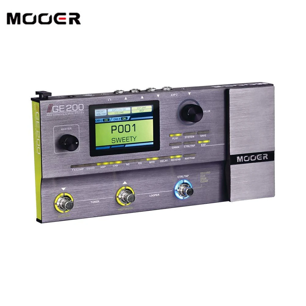 MOOER GE200 Amp моделирование мульти-процессор эффектов цифровая Гитара педаль эффектов 55 модели усилителя 70 эффектов 52 второй петлер