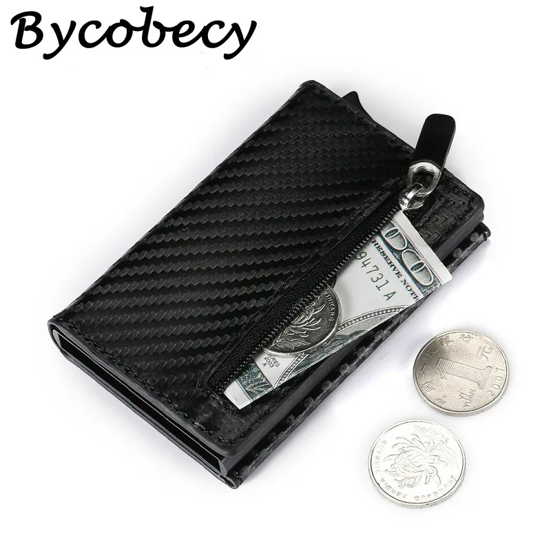 Кошелек Bycobecy из углеродного волокна для монет английский стиль зеркальная