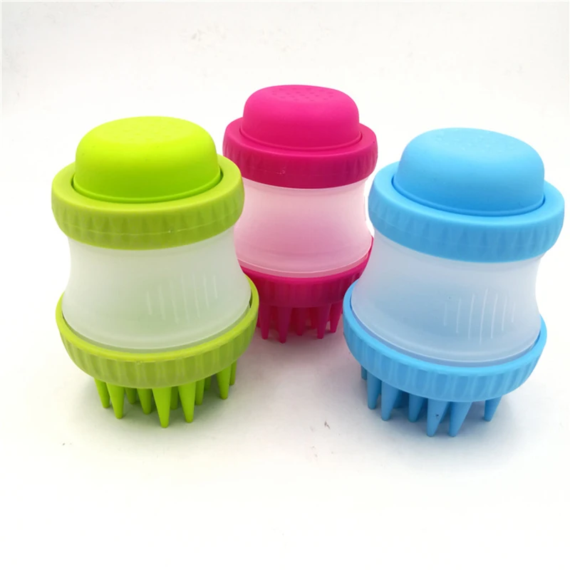 Щетка для купания домашних животных собака кошка ПЭТ es рука с Бутылочки для шампуня и силиконового массажа