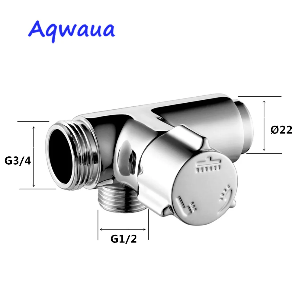 Aqwaua Shower Accessories Faucet Shower Diverter 3 Way Arm Diverter 3 Functions Mixer Brass Body Chrome Plated