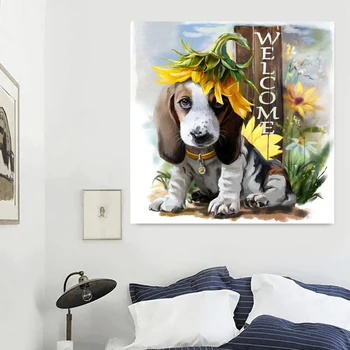 

5D DIY Full Square/Round Diamond Diamond Painting Welcome Puppy Diamond Embroidery Cross Stitch kits Rhinestone Mosaic Painting