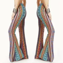 

80% HOT SALES !!! Boho Flower Print Gypsy Women Bell Bottom Loose Yoga Wide Leg Flared Long Pants