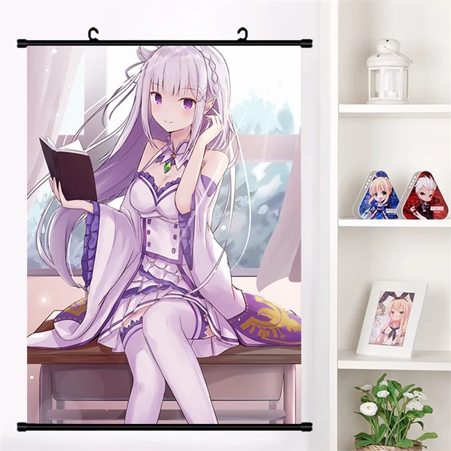 Аниме Re: zero kara hajimeru isekai seikatsu Beatrice Emilia настенный плакат коллекция домашнего декора - Цвет: B