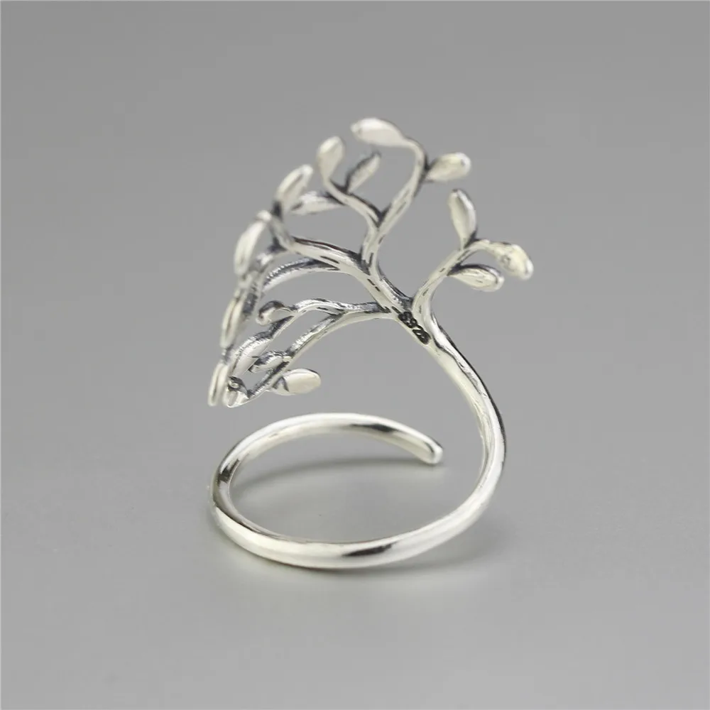 Moonmory женское открытое серебряное кольцо в виде маленького дерева регулируемый