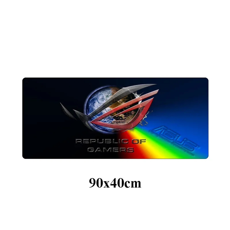 Большой пользовательский 90x40 см ASUS игровой коврик для мыши геймер Республика геймеров Клавиатура pad Блокировка резиновая прокладка долговечный переносной Настольный коврик - Цвет: Серый