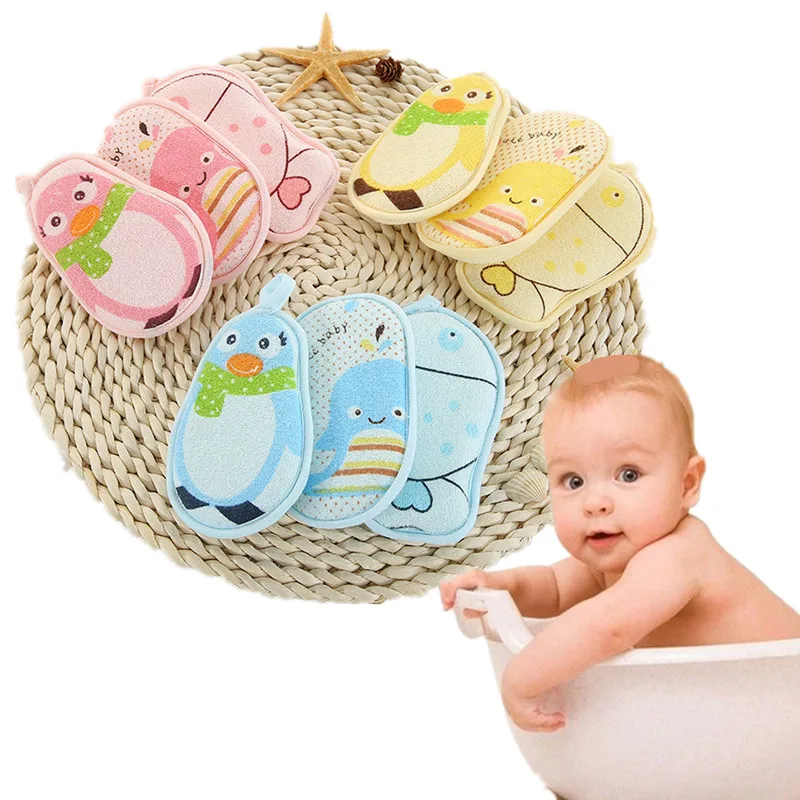 1 Piece Cartoon Animals Towel Fabric Baby Bath Brushes Soft Newborn Soft Cartoon Bear Children Infant, baby brush, baby bath sponge, body brush