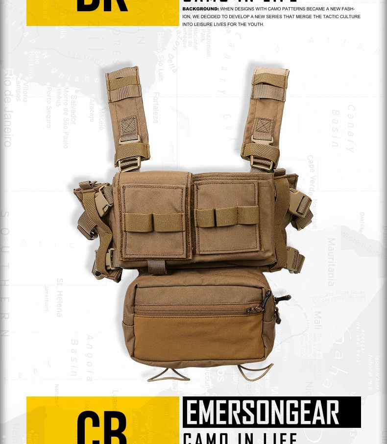 Emersongear Тактический MK3 нагрудная установка 500D MCTP/коричневый/черный/WG - Цвет: CB