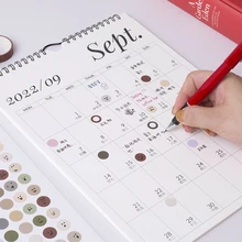 

2022 Creative Wall Calendar Simple Weekly Monthly Planner Paper Agenda Organizer Hanging Daily Schedule Planner Office Supplies