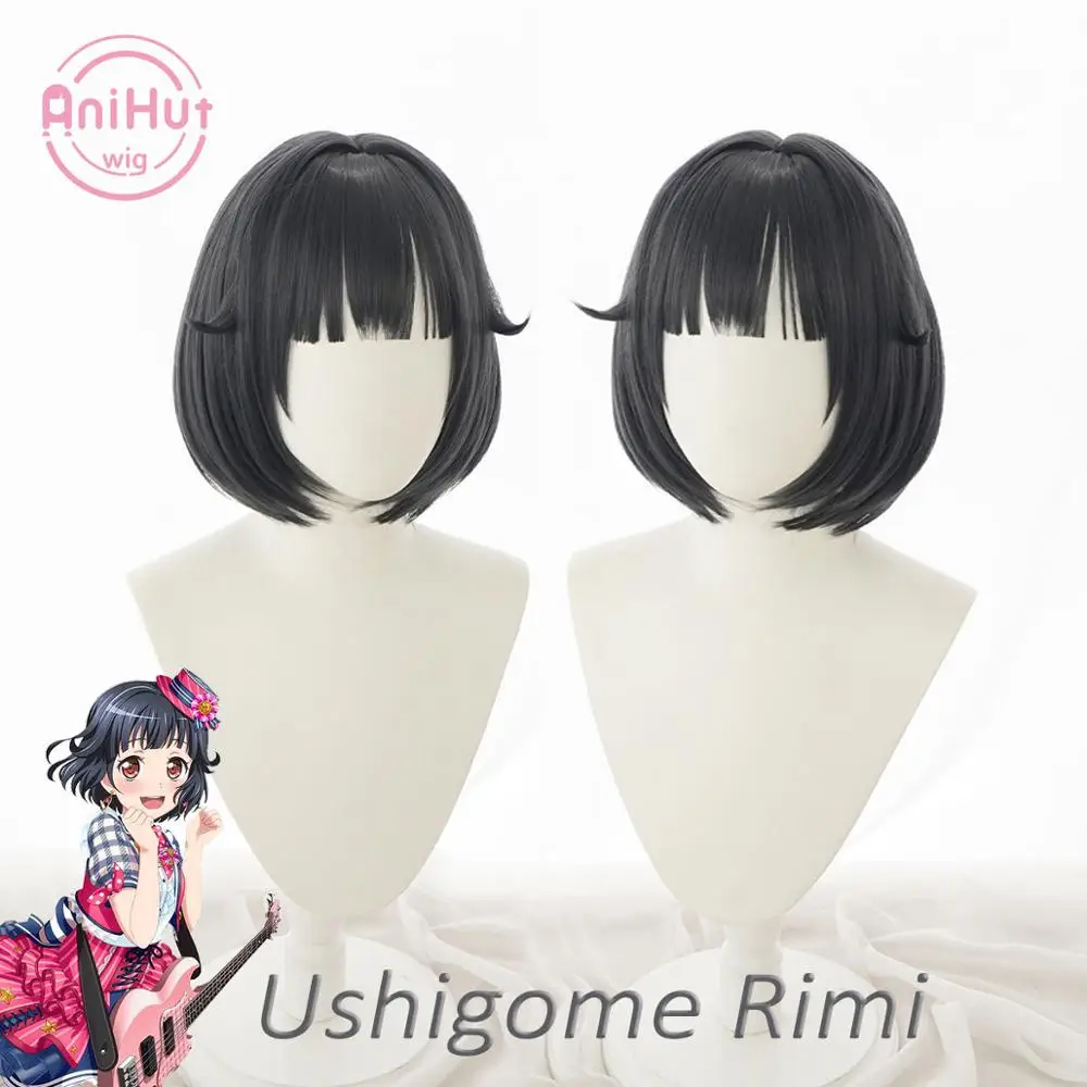 Harajuku Anime Cosplay BanG Dream Ushigome Rimi rimiri Short Curly hair Wig