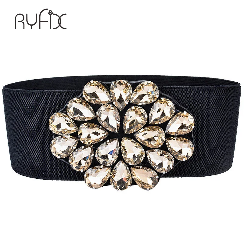Rhinestone Elegant Ladies Belt Western Fashion Crystal Woman Wide Waist