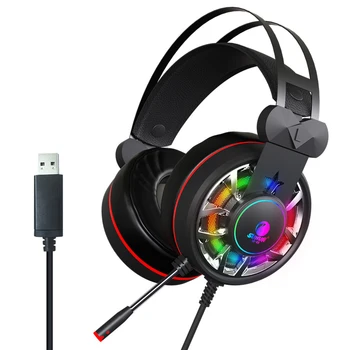 

Profession Gaming Headset with Deep Bass Game Headphones with Microphone for Computer Gamer 7.1 USB Channel Surround Sound