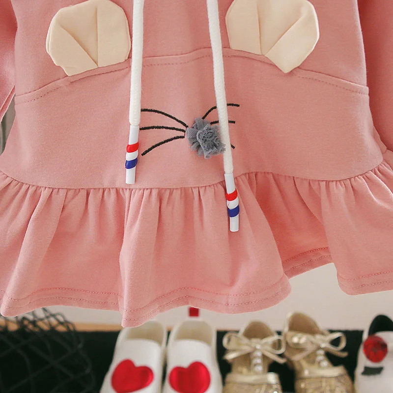 CYSINCOS/осенний свитер для малышей; одежда для маленьких девочек; толстовка с капюшоном и рисунком животных; Верхняя одежда с длинными рукавами; хлопковый топ; футболка