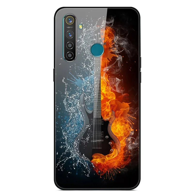 Для Coque OPPO Realme 5 Pro Чехол из закаленного стекла мягкий чехол-бампер с принтом для OPPO Realme 5 Pro Realme Q чехол для телефона Realmeq