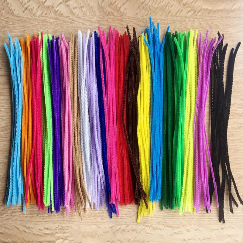 300 шт. для чистки трубок Chenille стебли 60 мм x 300 мм, ассорти Цвета для DIY Искусство ремесло украшения