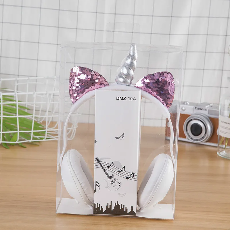 Unicorn Headphones Cartoon Fashion Headsets for Kids Girls Music Stereo Phone Game Earphones Children Christmas Brithday Gifts