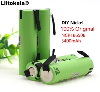 

4PCS/LOT Liitokala 100% New Original NCR18650B 3.7 v 3400 mah 18650 Lithium Rechargeable Battery DIY Nickel Sheet batteries