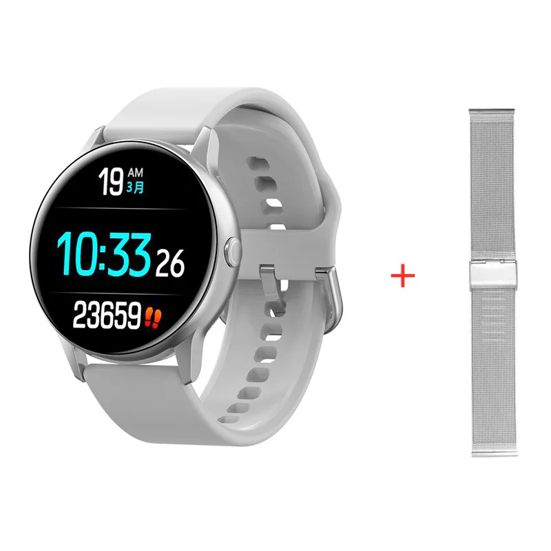 add steel strap DT88 Смарт часы Ip68 Водонепроницаемый круглый сенсорный экран Smartwatch для мужчин женщин фитнес-трекер для измерения сердечного ритма спортивные модные часы для девочек - Цвет: add steel strap