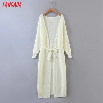 

Tangada women elegant oversize long cardigan vintage jumper lady fashion knitted cardigan coat 8H37