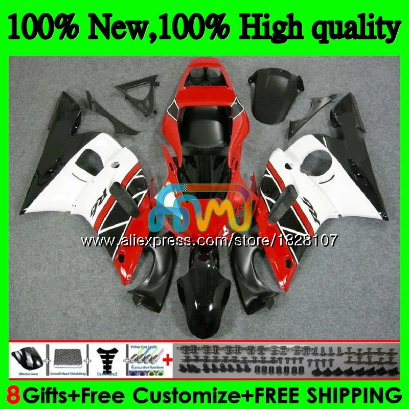 Средства ухода за кожей для YAMAHA YZF R6 R 6 600 YZF600 YZFR6 98 Красный Белый 99 00 01 02 50BS. 10 YZF-600 YZF-R6 1998 1999 2000 2001 2002 обтекатель