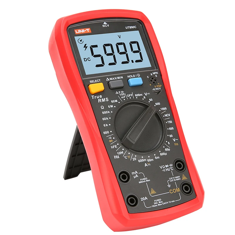UNI-T UT890C True RMS Digital Multimeter with Backlight AC/DC Frequency Multimeter Ammeter Multitester Free Shipping
