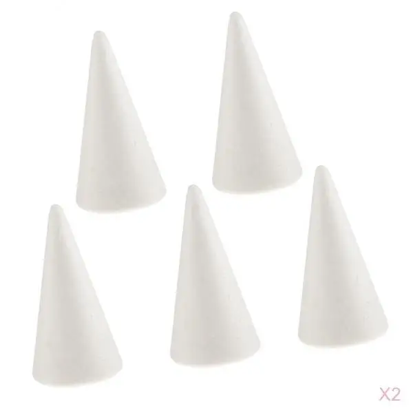 10pcs 10cm Cone Shape Styrofoam Doll Ornaments For Party Decor DIY Kid Craft
