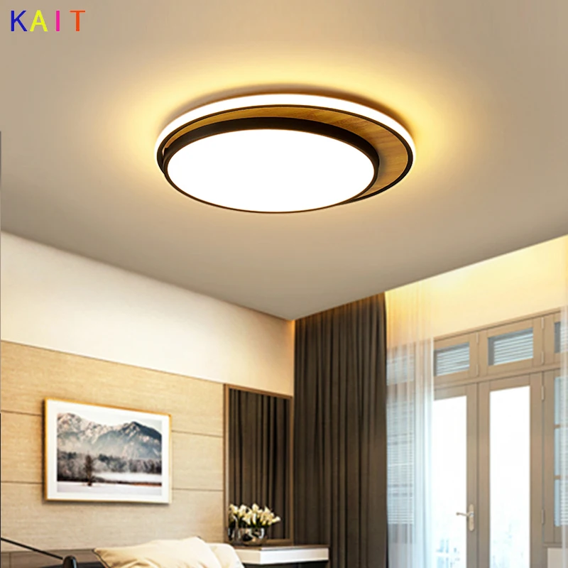Led Ceiling Light Modern Wood color LED Ceiling Lamp Lights Living Room Lighting Surface Mounted For Home Kitchen Ceiling Lamps
