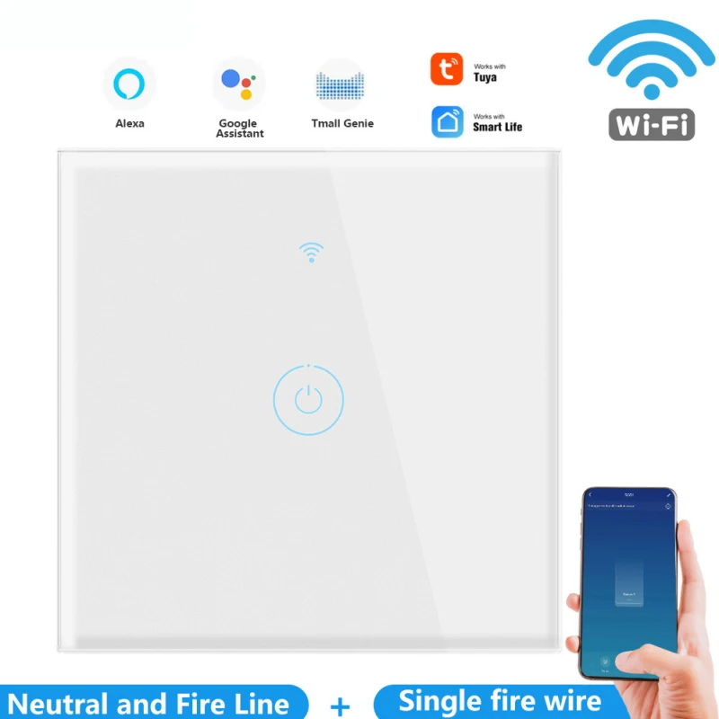 Умный сенсорный выключатель TUYA Wi-Fi 110-250 В настенный голосовое управление |