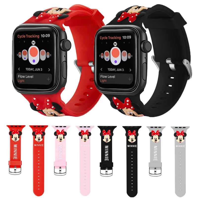 

3D Cartoon soft Silicone Strap for apple watch band Series 1/2/3/4 42/44mm Wristband Bracelet For iWatch Sports Edition 44/40mm