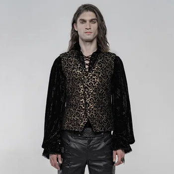 

PUNKRAVE Men's Gothic Victoria Jacquard Vest Gorgeous Vintage Classic Banquet Evening Dinner Waistcoat