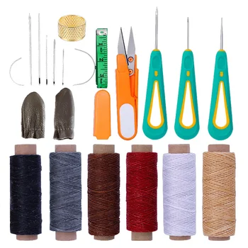 

LMDZ Leather Waxed Thread Sewing Kits Hand Sewing Needles with Leather Craft for Leather Canvas DIY Sewing Accessories
