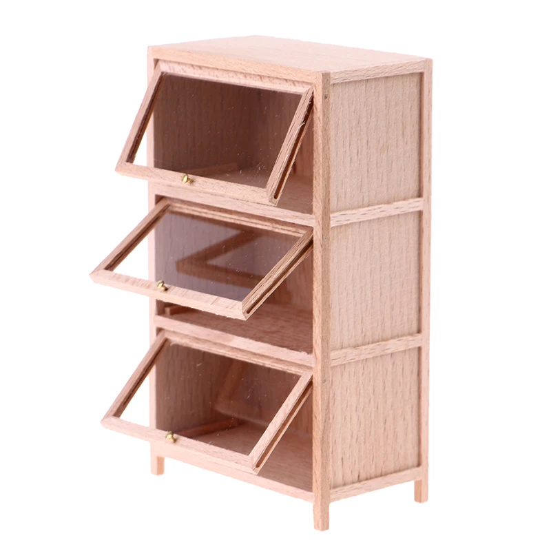 1:12 Scale Natural Finish Wooden 3 Cube Storage Unit Tumdee Dolls House Shelves 