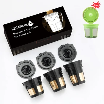 

3 x Single Reusable R1.R2.R3 Refillable Coffee Pod Filters Compatible with Keurig 2.0 K Cup Makers