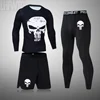 Fitness Training Clothes 3D Skull Thermal Underwear Compression Men's Suit Sports Running Clothes Warm Base Layer 3XL 2
