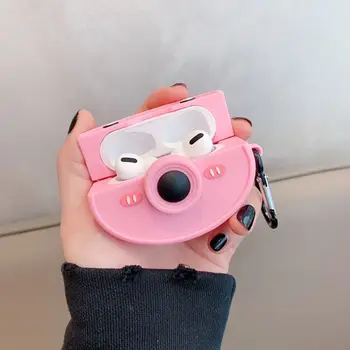 

Small Pink Pig Silicone Case Protective Cover with Carabiner for Airpods Pro Kit