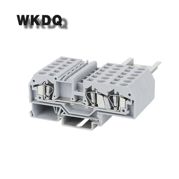 

10pcs 282-681 Wire Conductor Din Rail Terminal Blocks 1 in 2 out Spring Cage Electrical Connection Connector 41A