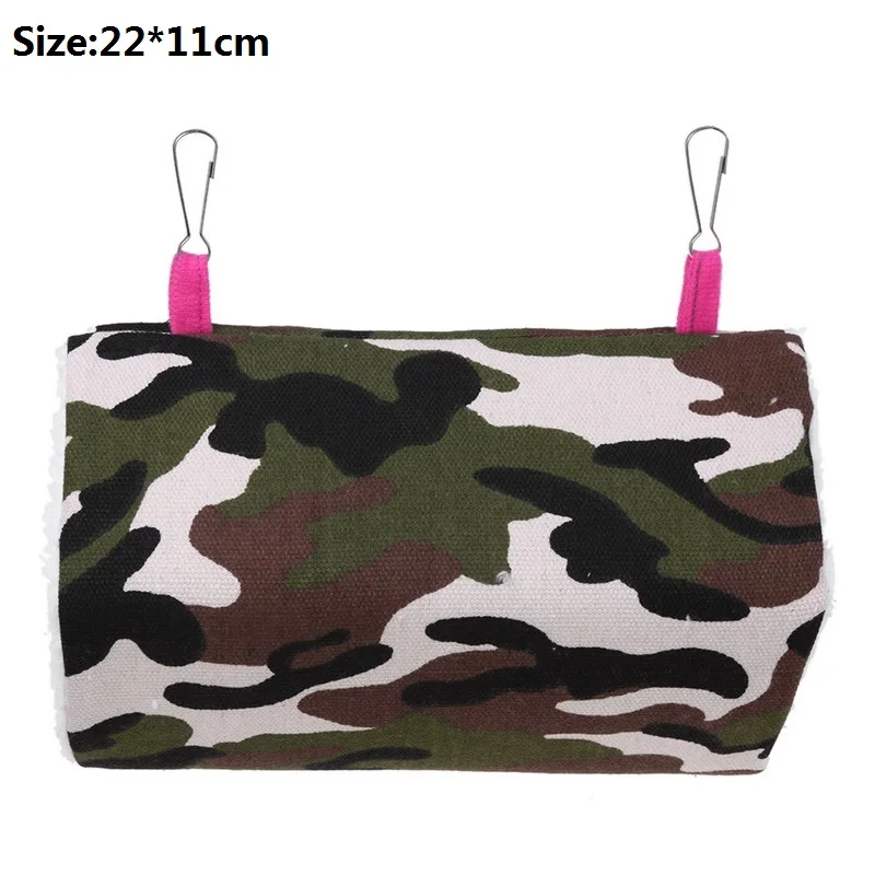 Camouflage Pet попугай гамак для птицы кровать пушистый теплый мягкий плюшевый тоннель висячее дупло качели для попугаев игрушечная клетка гамак хомяк гнездо Сарай палатка кровать - Цвет: Camouflage